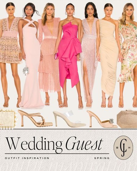 Spring wedding guest outfit inspiration. Dresses, heels and clutches. Cella Jane. #springstyle #weddingoutfits

#LTKwedding #LTKSeasonal