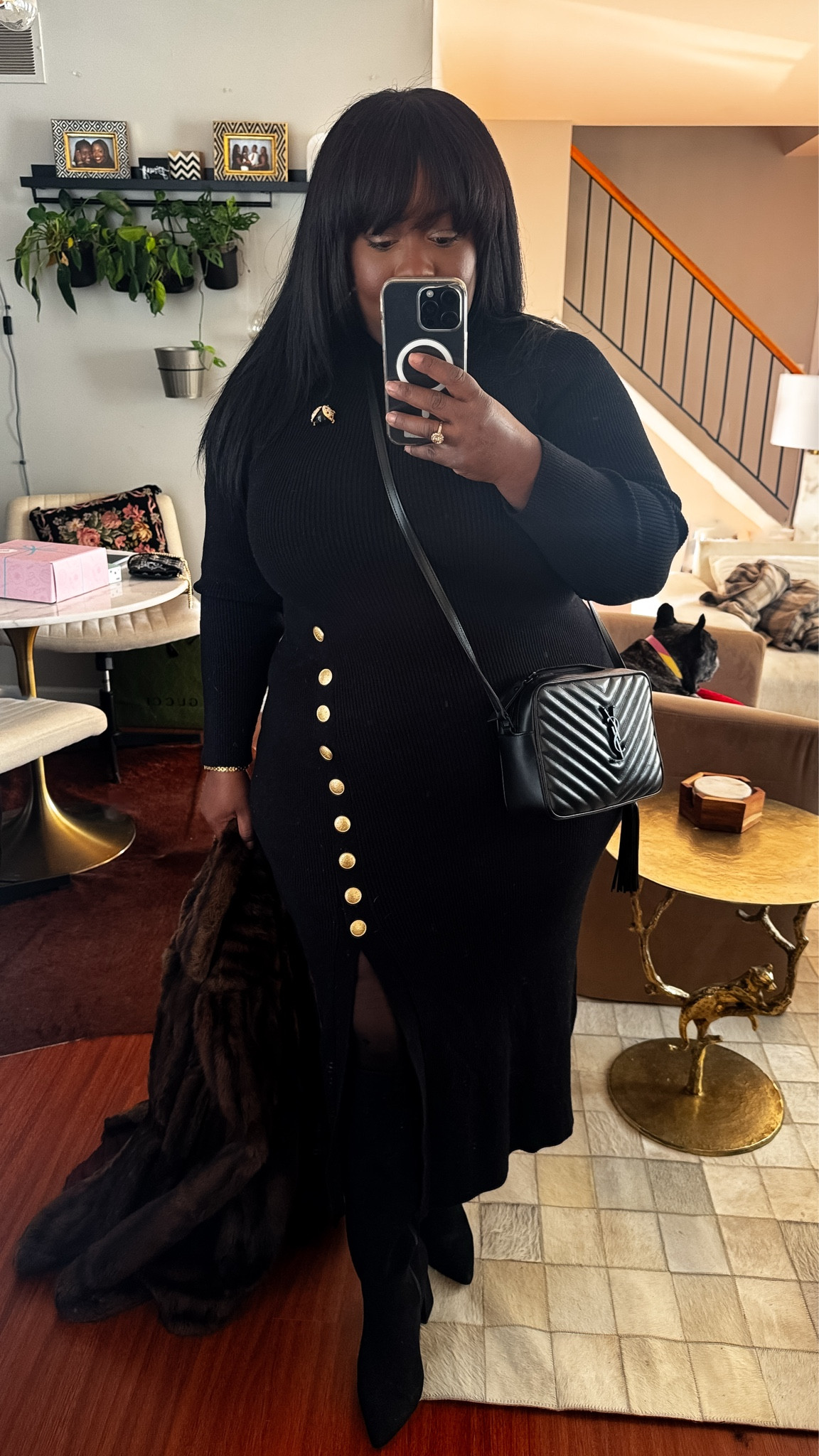 The Harper dress by Sézane was a favorite last year, and it continues to be a timeless piece! ✨ Made from a merino wool blend, it comes in all the staple colors. I'm wearing a size XXL. I'm also wearing my favorite snag-resistant tights (2X) and a vintage brooch and fur that I found while thrifting.

#LTKPlusSize #LTKOver40 #LTKStyleTip