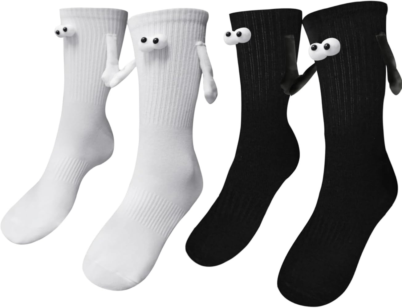 Magnetic Hand Holding Socks, Funny Socks for Women Men, Crazy Silly Socks for Kids Couple White E... | Amazon (US)
