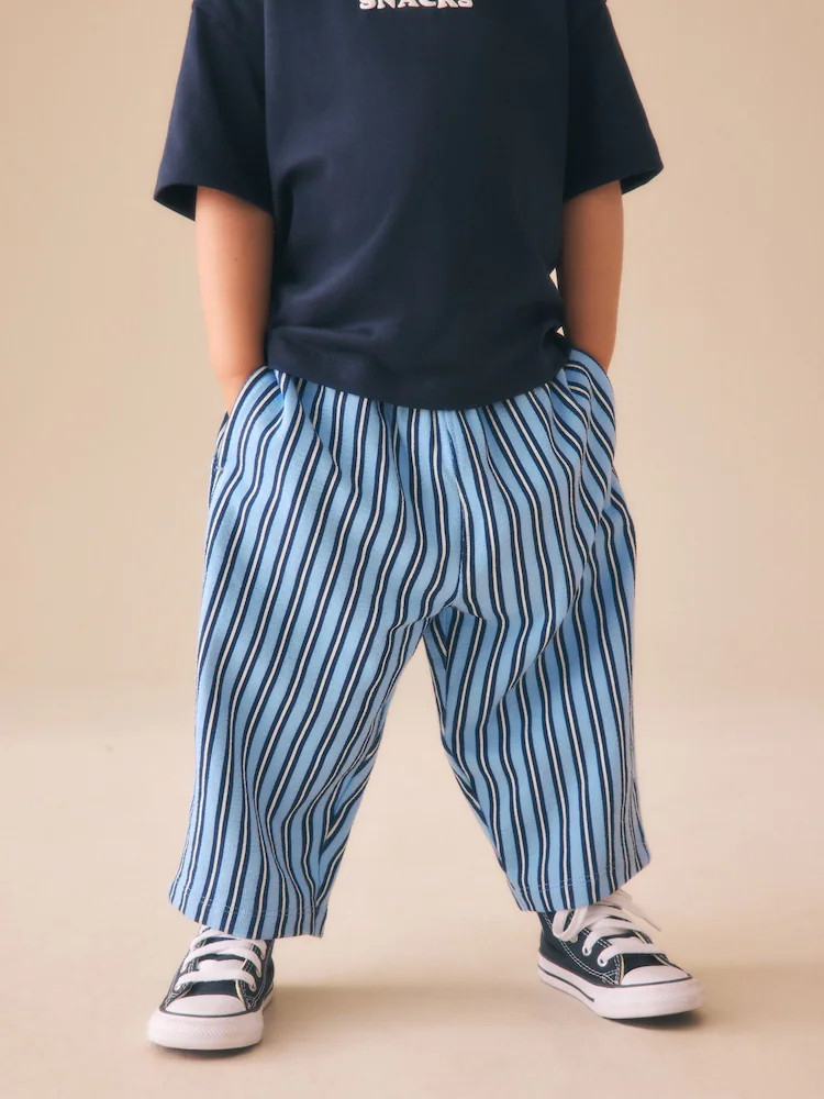 Blue Navy Stripe Textured Lightweight Joggers (3mths-7yrs) | Next US