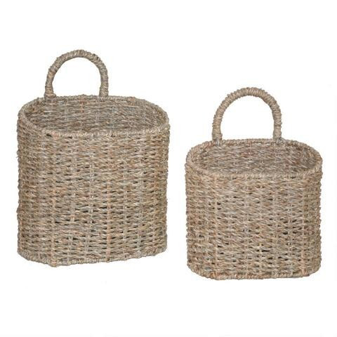 Natural Seagrass Trista Hanging Wall Basket | World Market