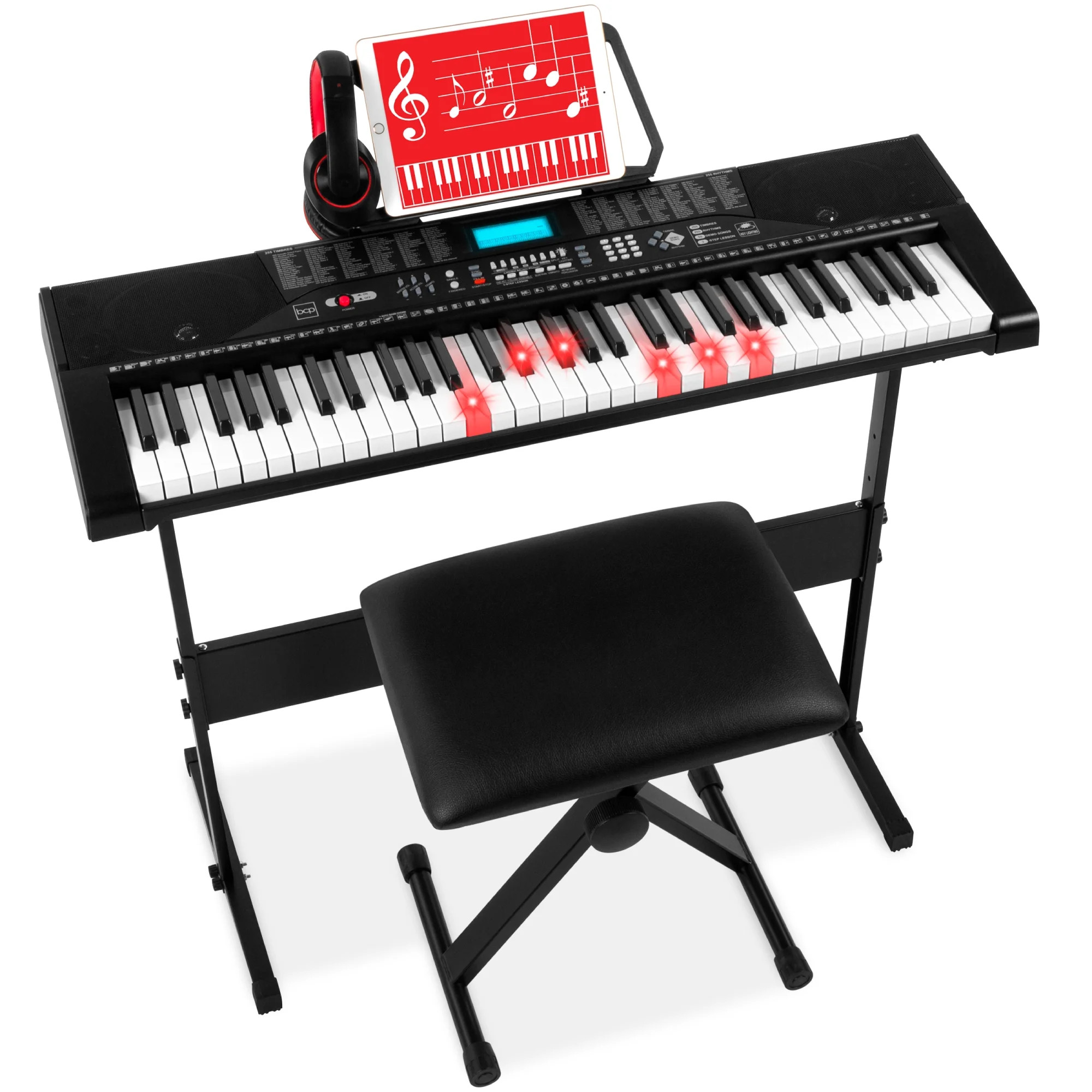 Best Choice Products 61-Key Beginners Complete Electronic Keyboard Piano Set w/ LCD Screen, Light... | Walmart (US)