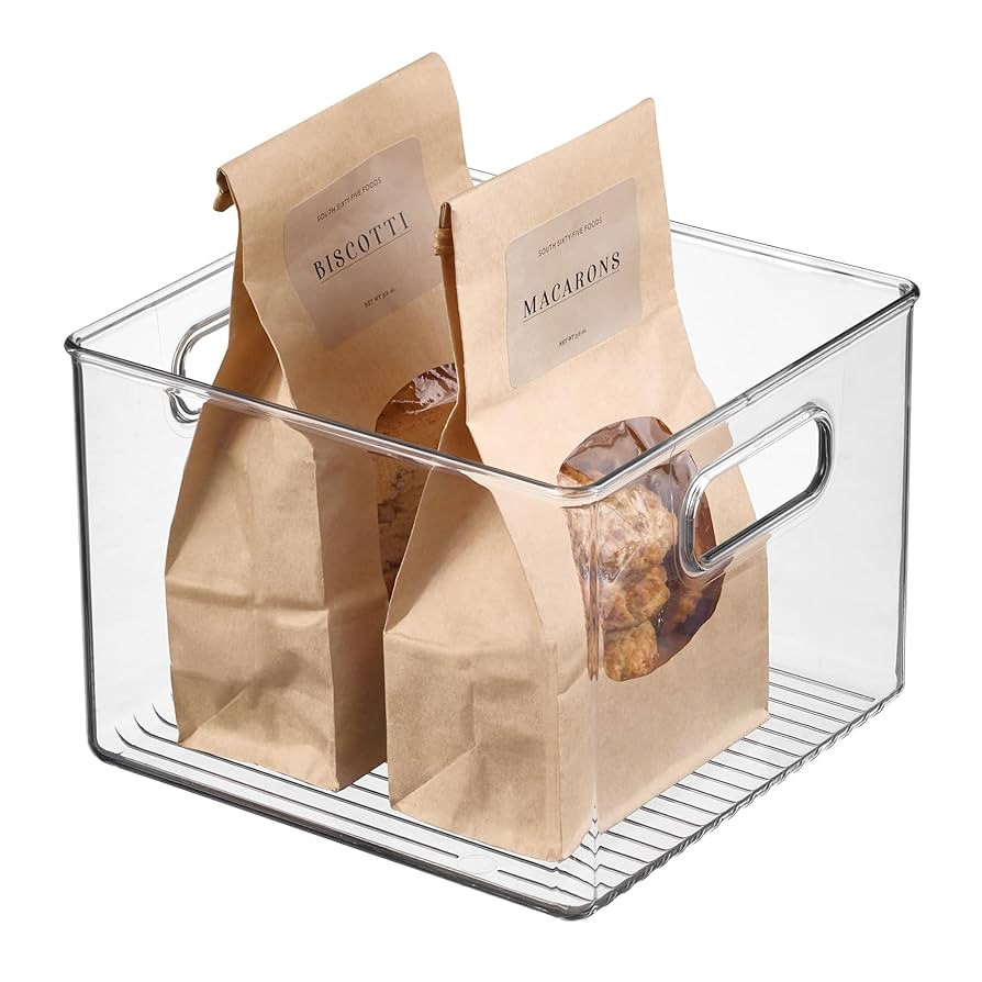 iDesign Pantry Storage Bin with Handles for Kitchen Cabinets or Fridge - Clear - Made in USA | Amazon (US)