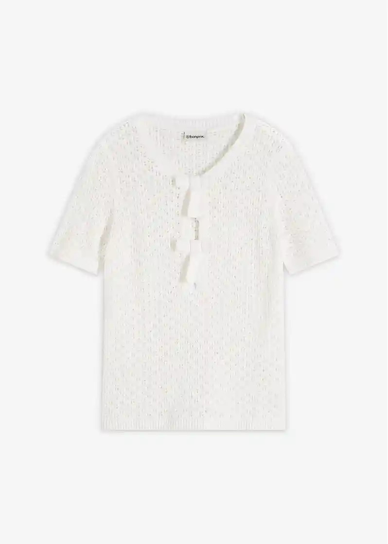 Ajour-Pullover mit Seidenanteil | Bonprix DE