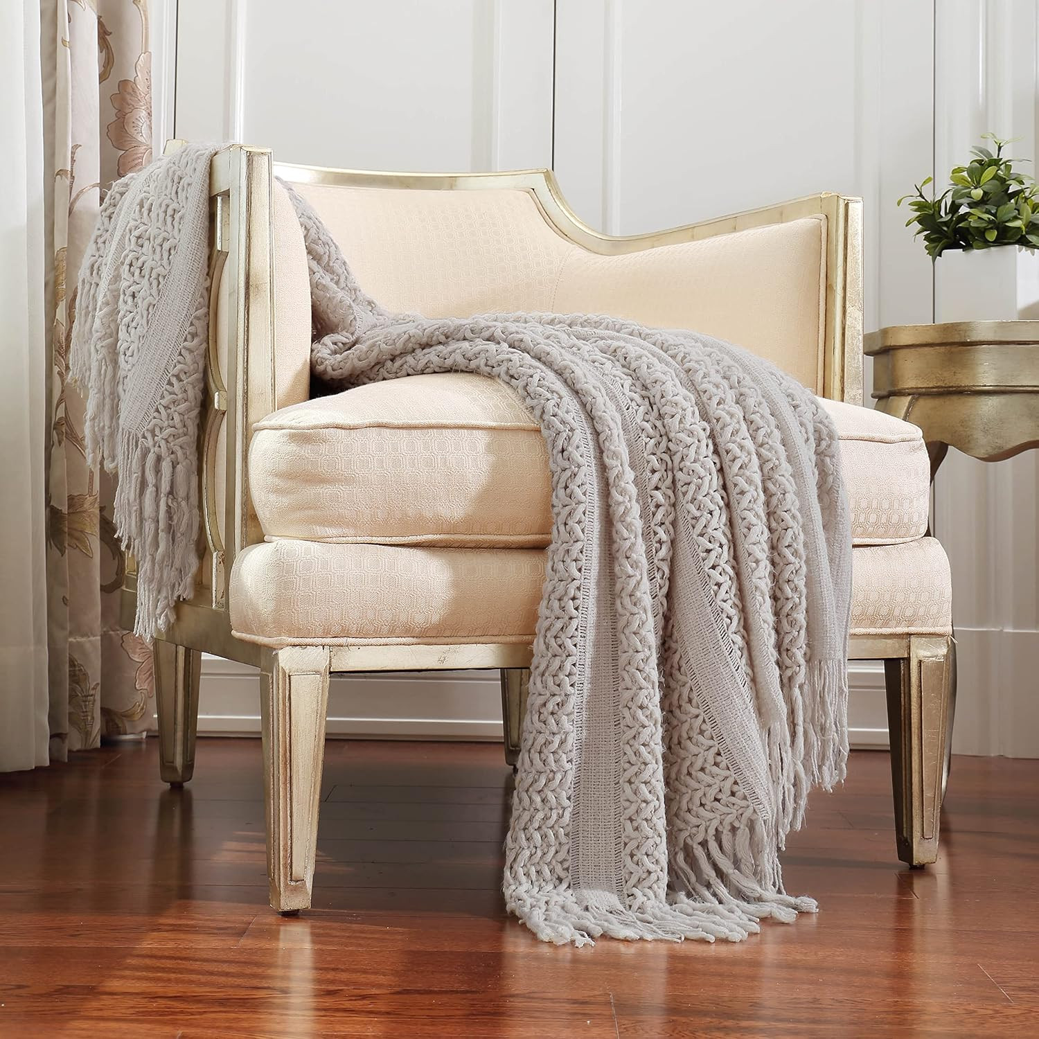 CREVENT Home Decor Couch Sofa Chair Bed Throw Blanket, Soft Warm Cozy Light Weight for Travelling, Giftable for Christmas(50''X60'' Taupe) | Amazon (US)