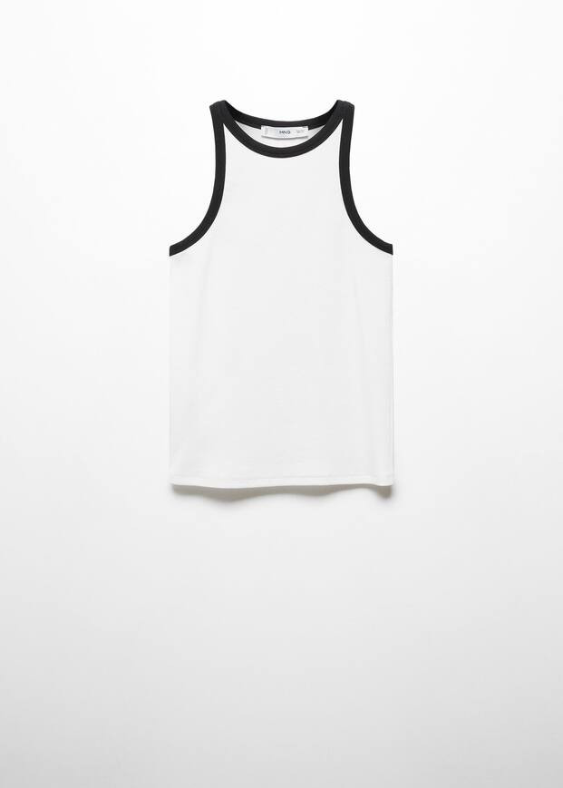 Contrast trim top -  Women | Mango United Kingdom | MANGO (UK)
