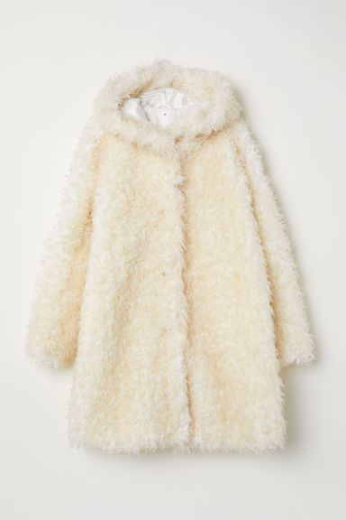 H & M - Hooded Faux Fur Coat - White | H&M (US + CA)
