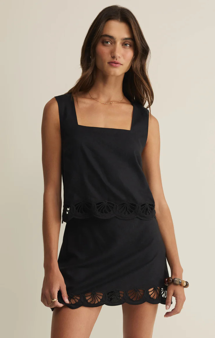 Charlene Embroidered Linen Top | Z Supply