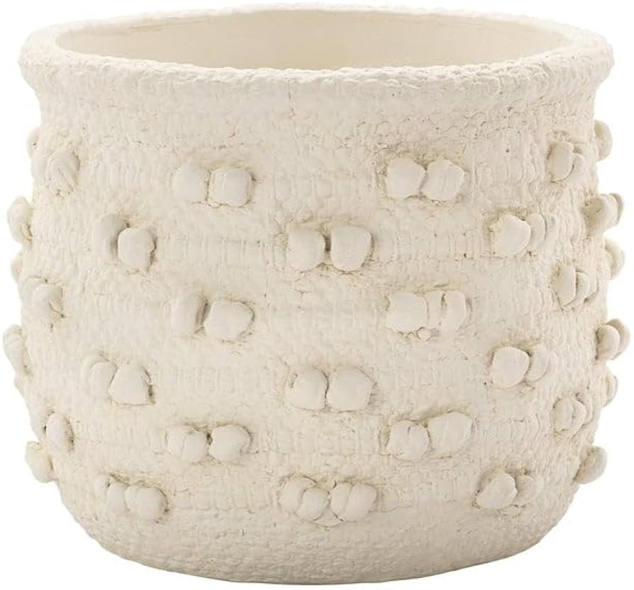 Napco Imports Decorative Home or Garden 6 x 6.5 Inch Indoor or Outdoor Flower Pot Planter White T... | Amazon (US)