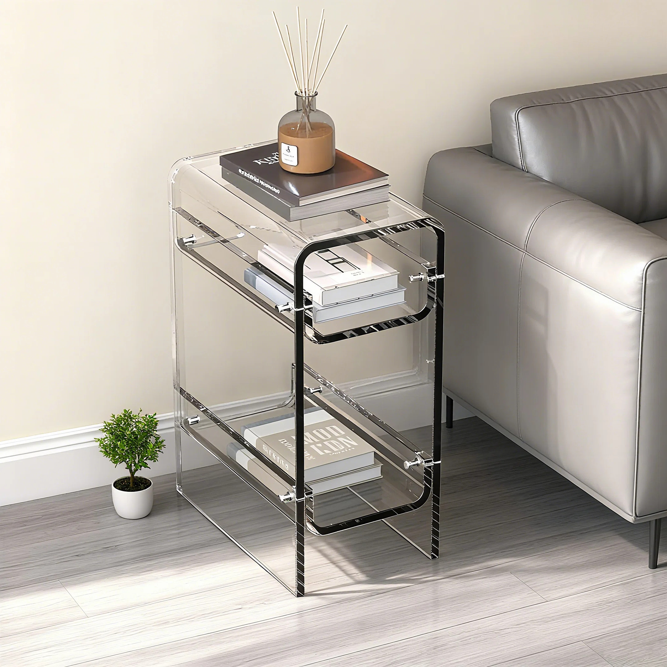 8.7'' Wide and Narrow Acrylic Side Table | Wayfair North America
