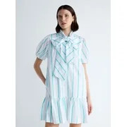 Free Assembly Vestido Mini de Algod\u00f3n a Rayas con Lazo en el Cuello para Mujer, Tallas XS-4X | Walmart (US)
