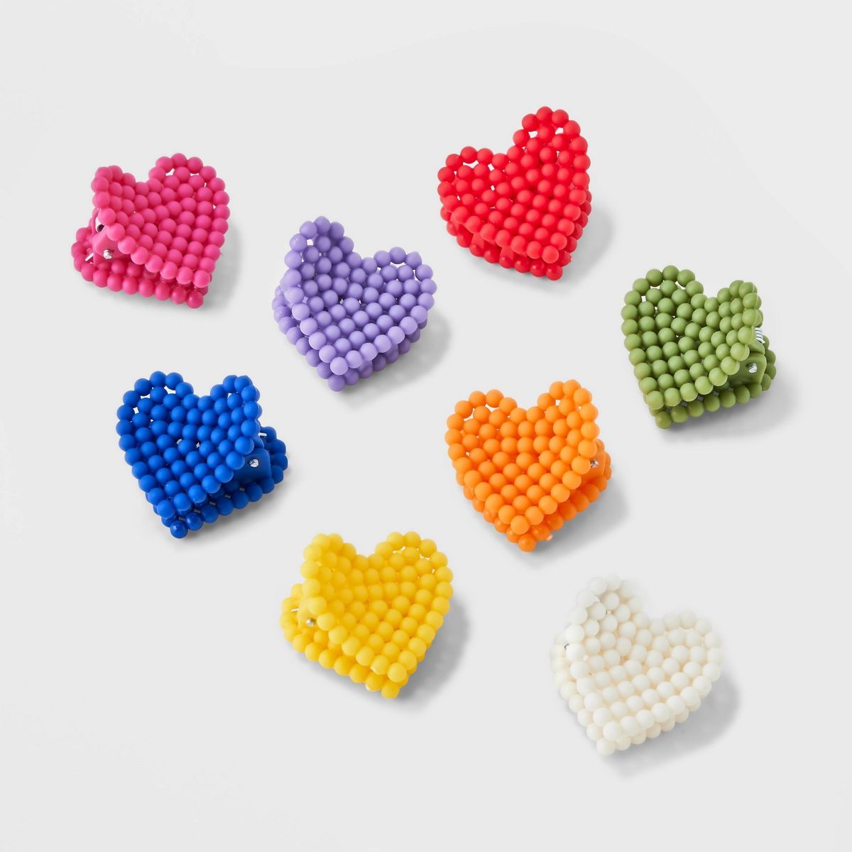 Girls' 8pk Textured Heart Claw Clips - art class™ | Target