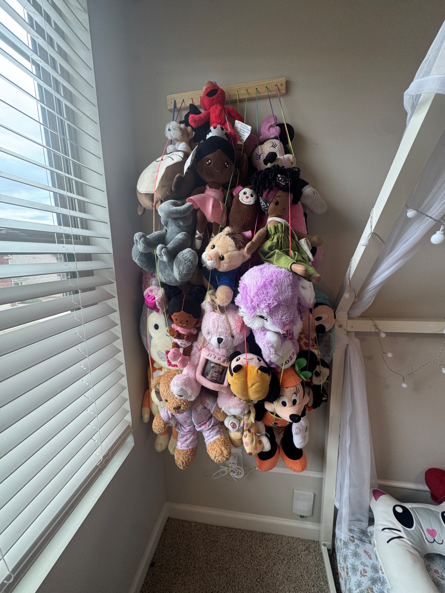 Toddler room stuffed animal storage was the best purchase of the year! #toddlerroom #kidsroom #amazonfind #kidsstorage 