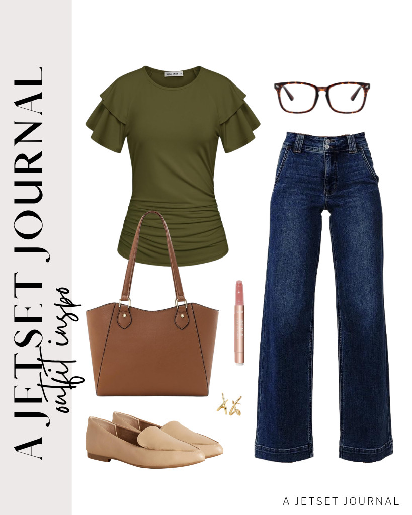 I am totally obsessed with this combo of a ruffle short-sleeve top, which looks so chic when paired with high-waisted jeans and Amazon Essentials loafers. Style it with Madison Avenue blue light-blocking glasses and gold earrings. 

#LTKSeasonal #LTKSaleAlert #LTKTravel


 

 