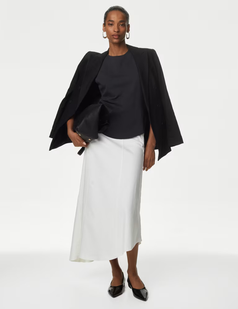 Cotton Rich Maxi Asymmetric Skirt | Marks & Spencer (UK)