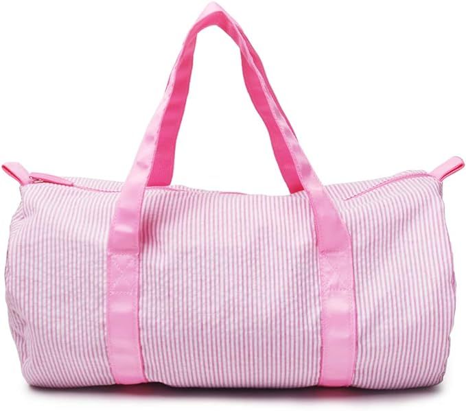 Kids Travel Overnight Bag Seersucker Carry On Lightweight Weekender Duffel Bag for Boys and Girls... | Amazon (US)