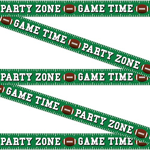 Football Party Banner | (2 Pcs) 8” Inch Tall X 25’ Feet Long | Football Banner Tape Decoration | Football Game Time, Party Zone Plastic Banner Tape | Football Party Tailgate Decorations | By Anapoliz | Amazon (US)