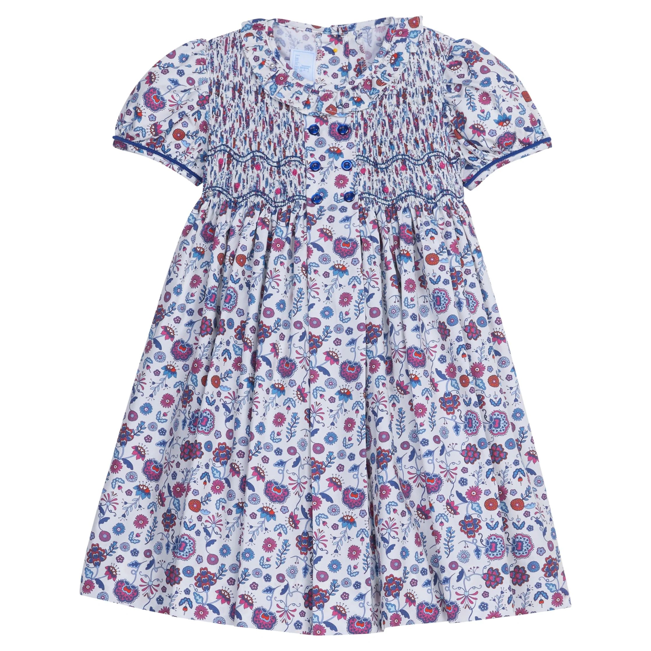 Kids Smocked Bridget Dress - Girls Floral Clothing | Little English