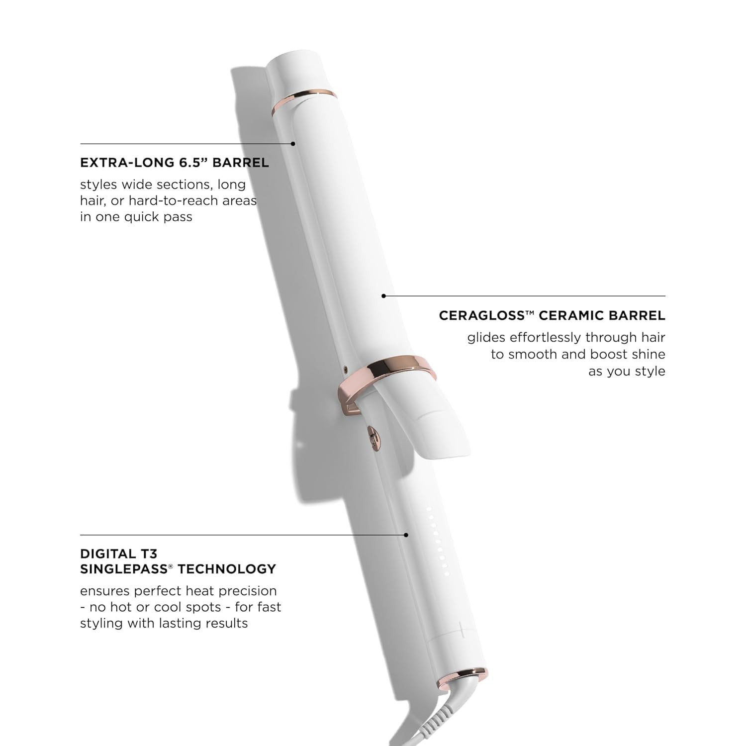 T3 SinglePass Curl X Extra-Long Barrel 1", 1.25", 1.5" Curling Iron with 9 Heat Settings and Cera... | Amazon (US)
