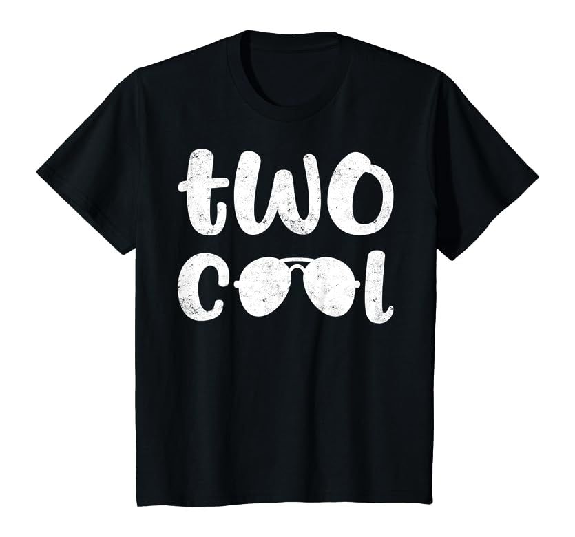 Kids Two Cool 2nd Birthday Gift 2 Year Old Boy Second Bday T-Shirt | Amazon (US)