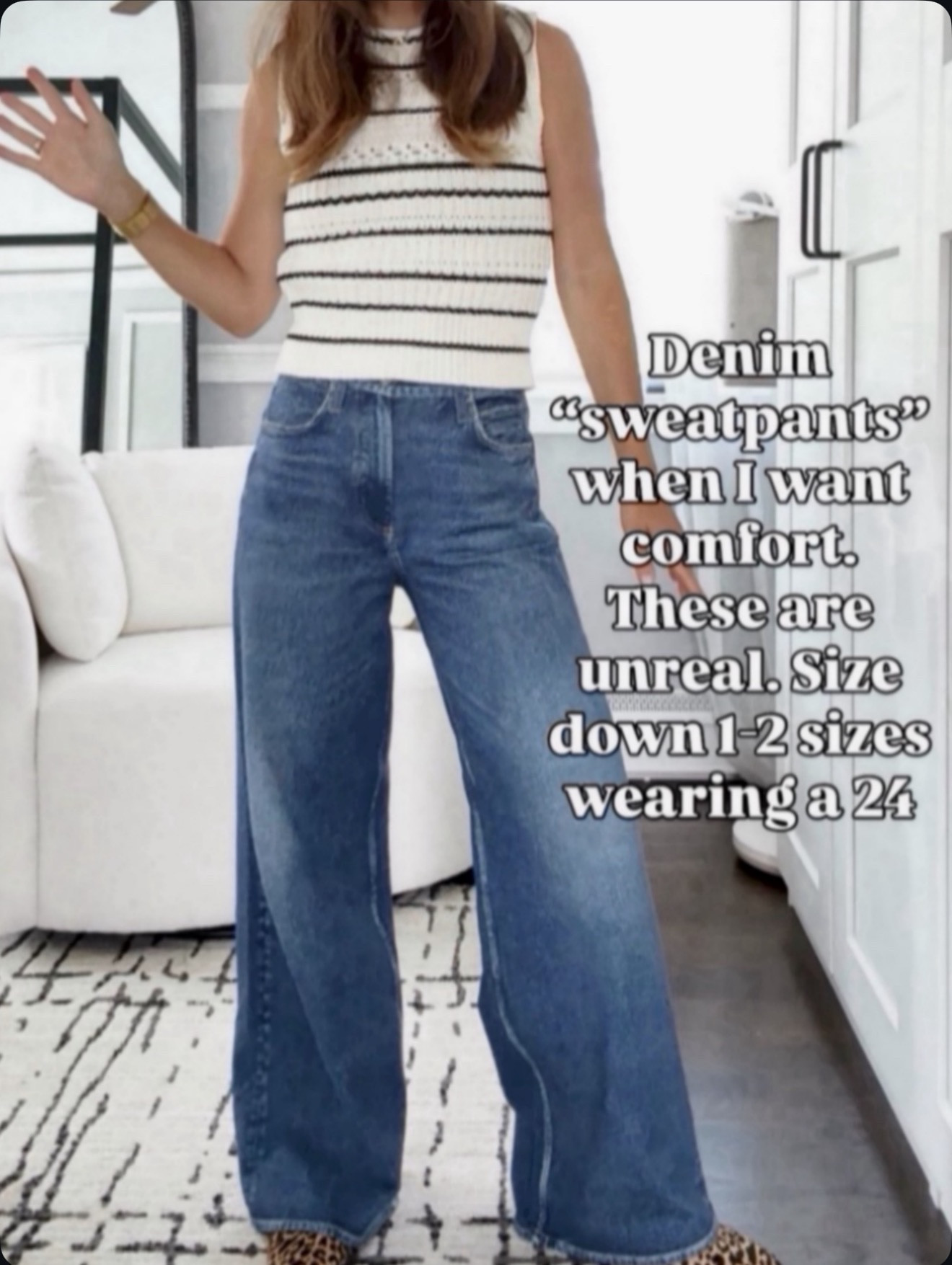 These wide leg jeans feel like sweatpants… size down 1–2 and thank me later 😅🔥🔗⬇️

#LTKOver40 #LTKSeasonal #LTKmomlife