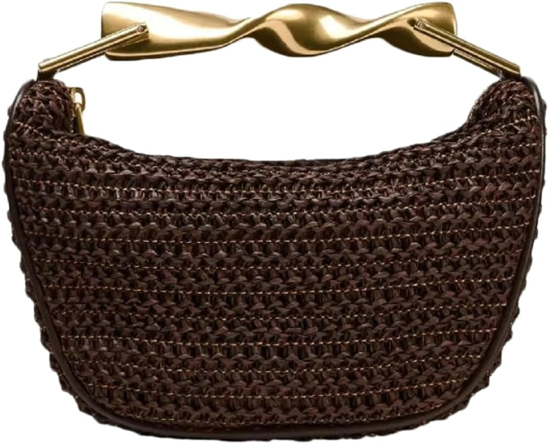 Bolso de playa de paja bohemio para mujer, bolso de mano de macramé, bolso de mano Hobo de viaje... | Amazon (US)