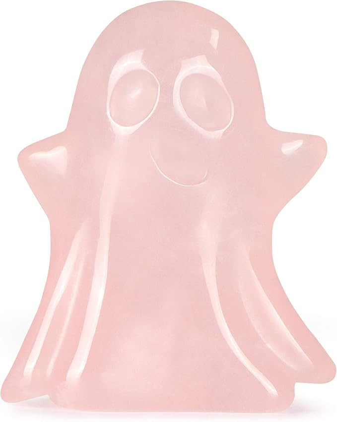 Artistone 1.7" Rose Quartz Crystal Halloween Ghost Decor Figurine Statue,Hand Carved Gemstone Rei... | Amazon (US)