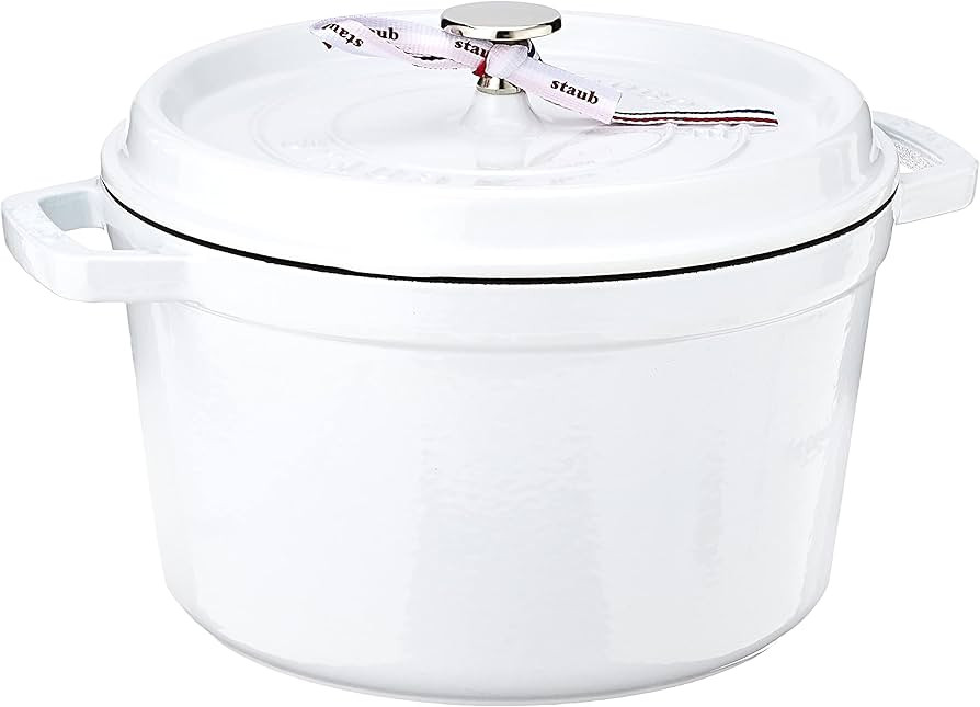 Staub Cast Iron Dutch Oven 5-qt Tall Cocotte, Made in France, Serves 5-6, White | Amazon (US)