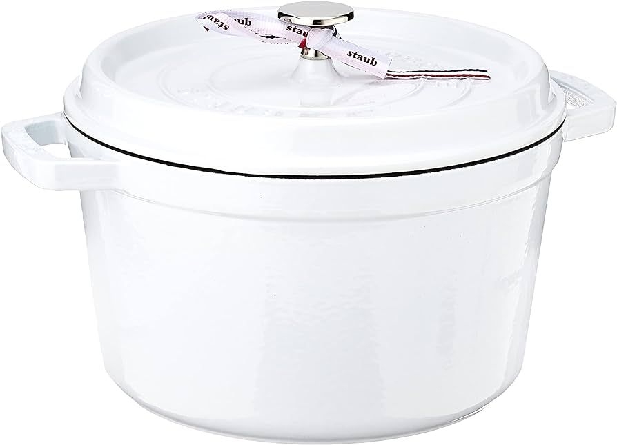 Staub Cast Iron Dutch Oven 5-qt Tall Cocotte, Made in France, Serves 5-6, White | Amazon (US)