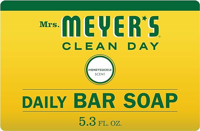 Mrs. Meyer's Clean Day Bar Soap, Use as Body Wash or Hand Soap, Cruelty Free Formula, Honeysuckle... | Amazon (US)