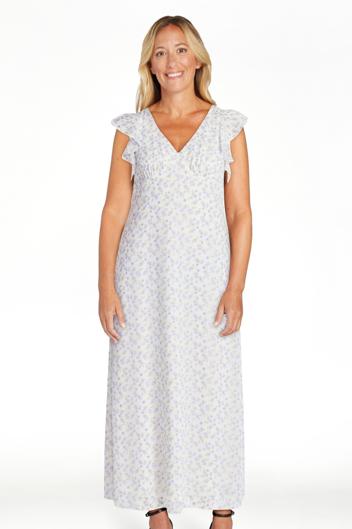 No Boundaries Flutter Sleeve Midi Dress, Women's XXS-XXL | Walmart (US)