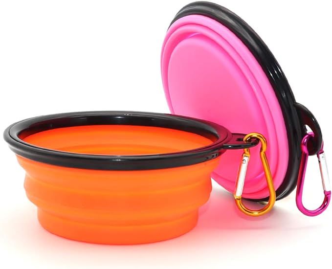 SLSON Collapsible Dog Bowl, 2 Pack Collapsible Dog Water Bowls for Cats Dogs, Portable Pet Feedin... | Amazon (US)