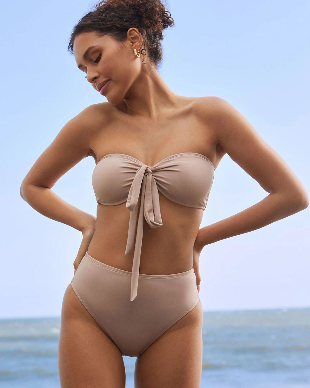 Dana Point Tie Front Bandeau Convertible Bikini Top | VICI Collection