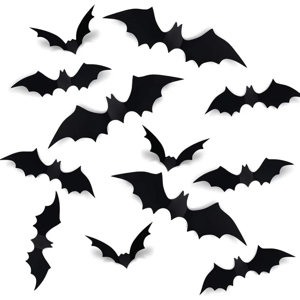 44 Pcs Halloween Bats Decorations, 3D Scary Bats for Wall Decor Multi-Size Bats Halloween Indoor Decor Home Window Decoration Set | Walmart (US)