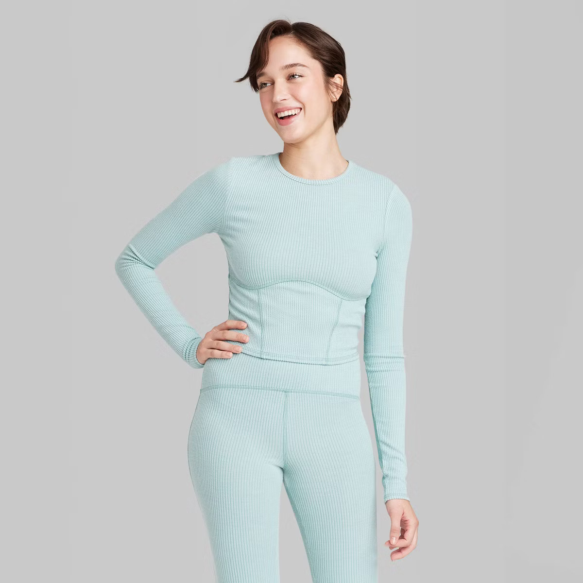 Women's Long Sleeve Corset Seam T-Shirt - Wild Fable™ | Target