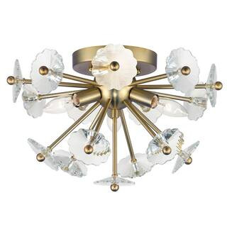 Progress Lighting Floret 16 in. 3-Light Satin Brass Flush Mount P350174-012 | The Home Depot