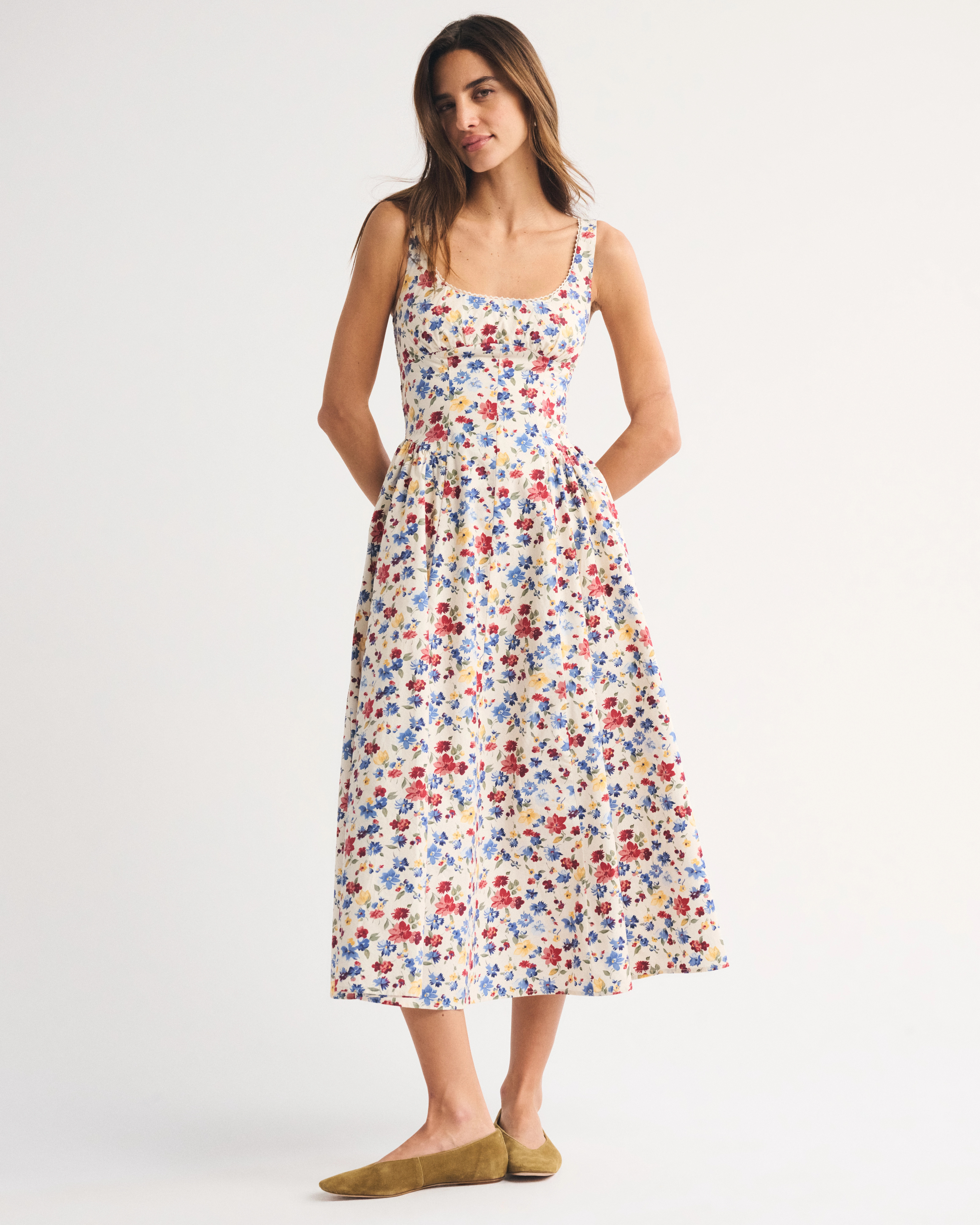 A&F Bra-Free Dylan Midi Dress | Abercrombie & Fitch (US)