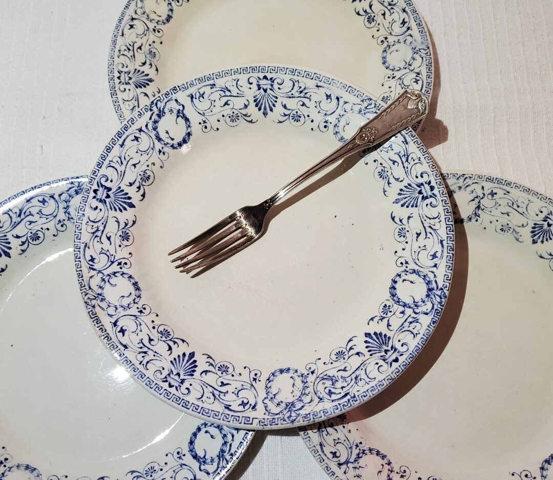 Lot de 4 assiettes plates en faïence de Creil et Montereau modèle Marie-Louise, terre de fer - ... | Etsy (US)