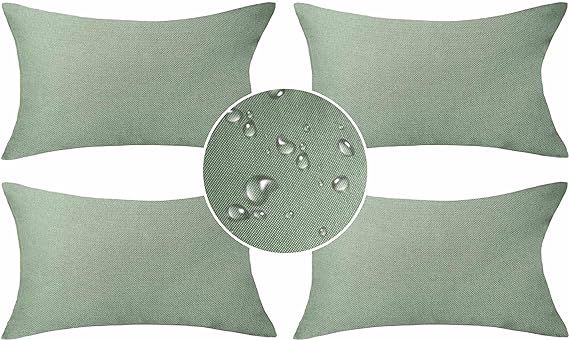 Demetex Outdoor 12x20 Throw Pillow Cover Set of 4 Decorative Waterproof Lumbar Throw Pillows for ... | Amazon (US)