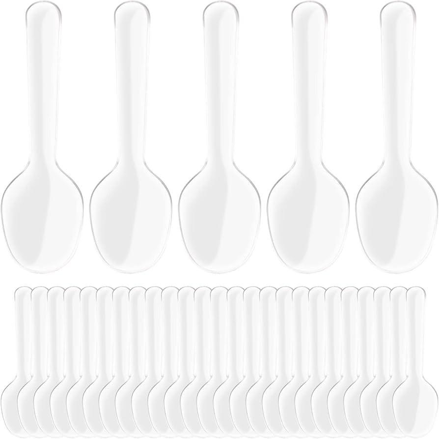 SEWACC 200pcs Mini Clear Plastic Spoons Disposable Spoons Small Dessert Spoon Mini Tasting Spoons... | Amazon (US)