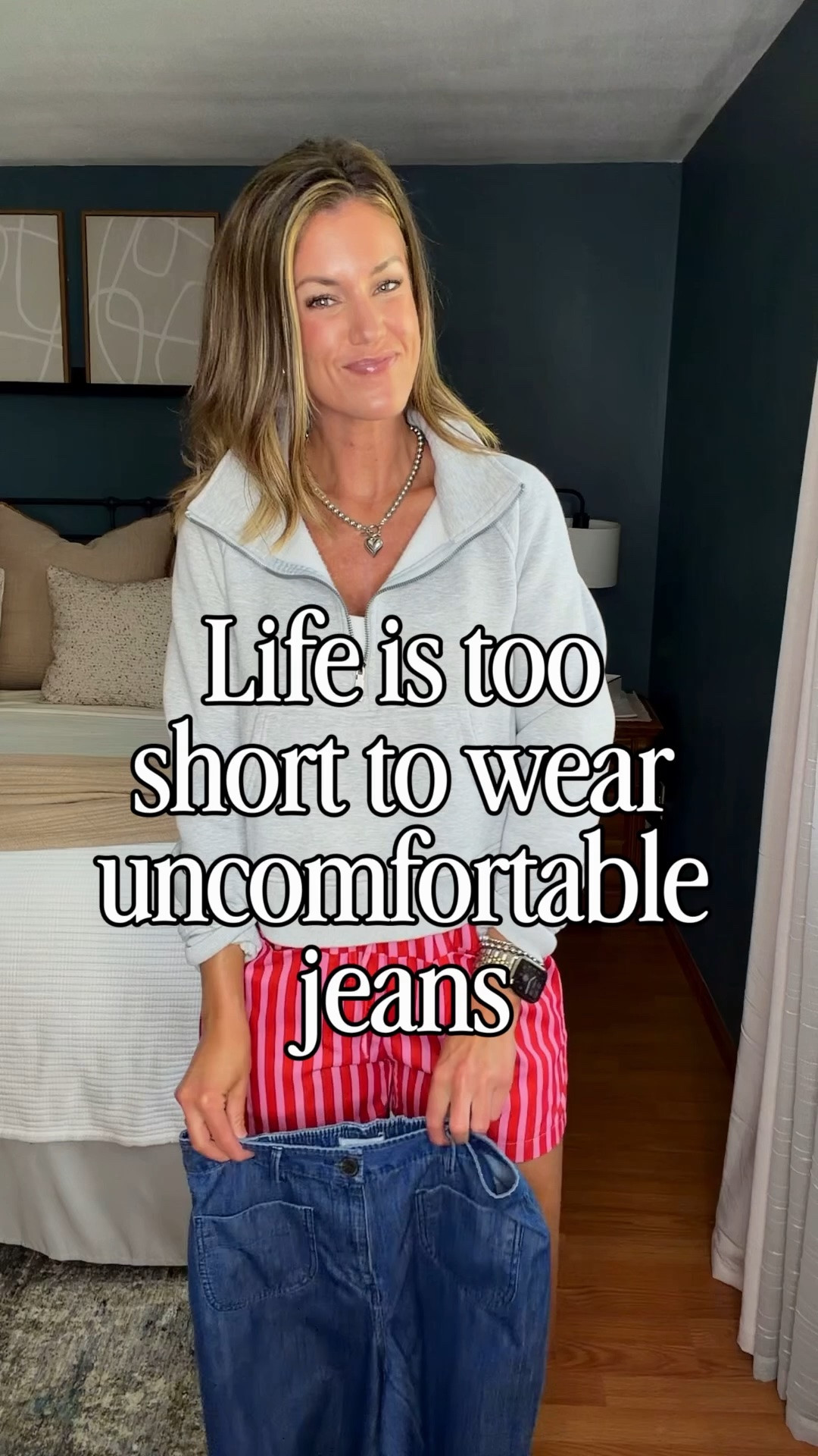 Proof that jeans CAN be comfortable. This style is so lightweight and have a partial elastic waistband 👏
Wearing small in top and jeans (size down if between in either)

#LTKSeasonal #LTKootd #LTKOver40