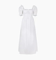 The Scarlett Nap Dress - White Shadow Stripe | Hill House Home US