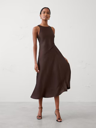 Satin Midi Dress | Banana Republic Factory