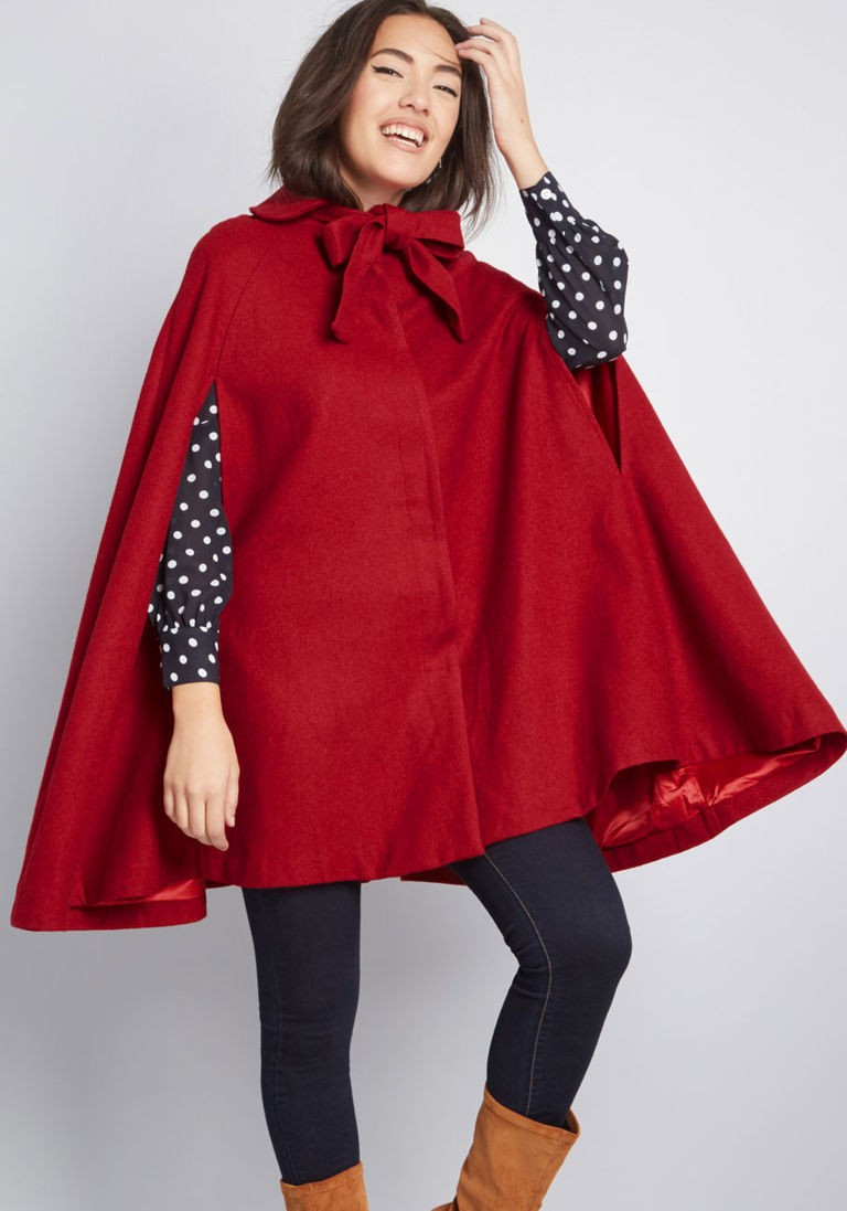 Posh the Limits Wool Cape in 10 (UK) - by Collectif from ModCloth | Modcloth