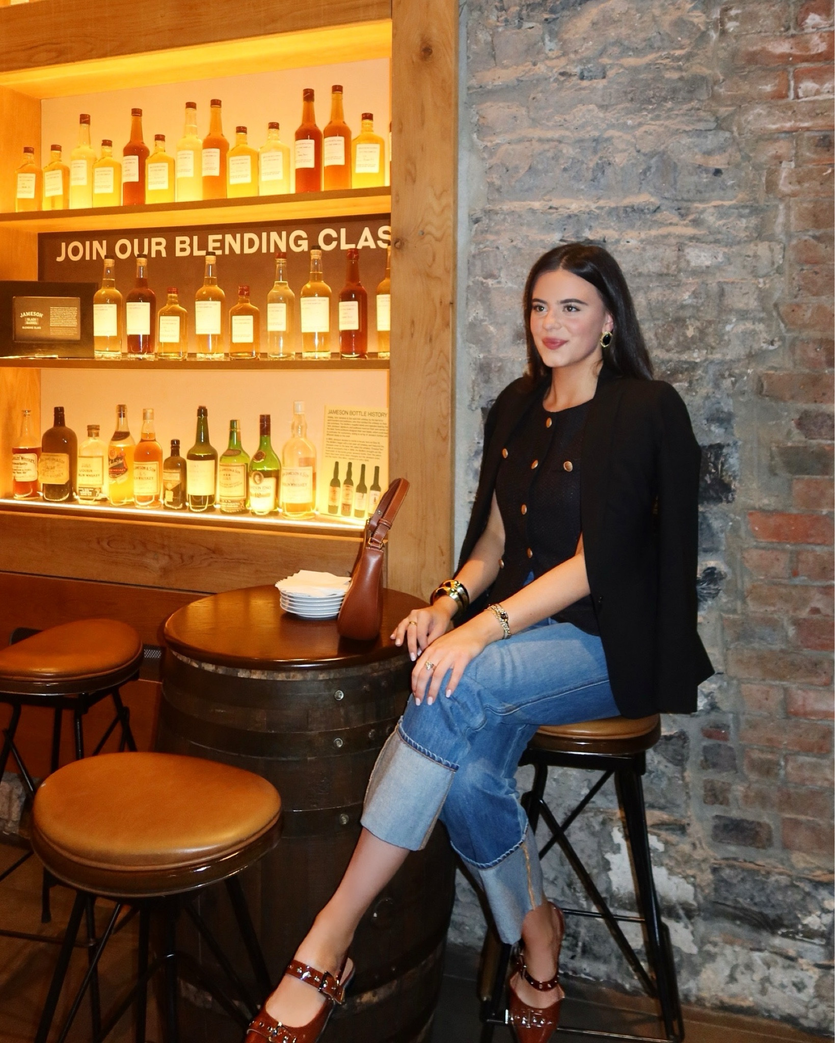 Outfit for a quick night in Dublin! We visited the Jameson Distillery- kept my outfit simple and warm since it was cold and rainy! Re-worked some great basics I had on the trip!