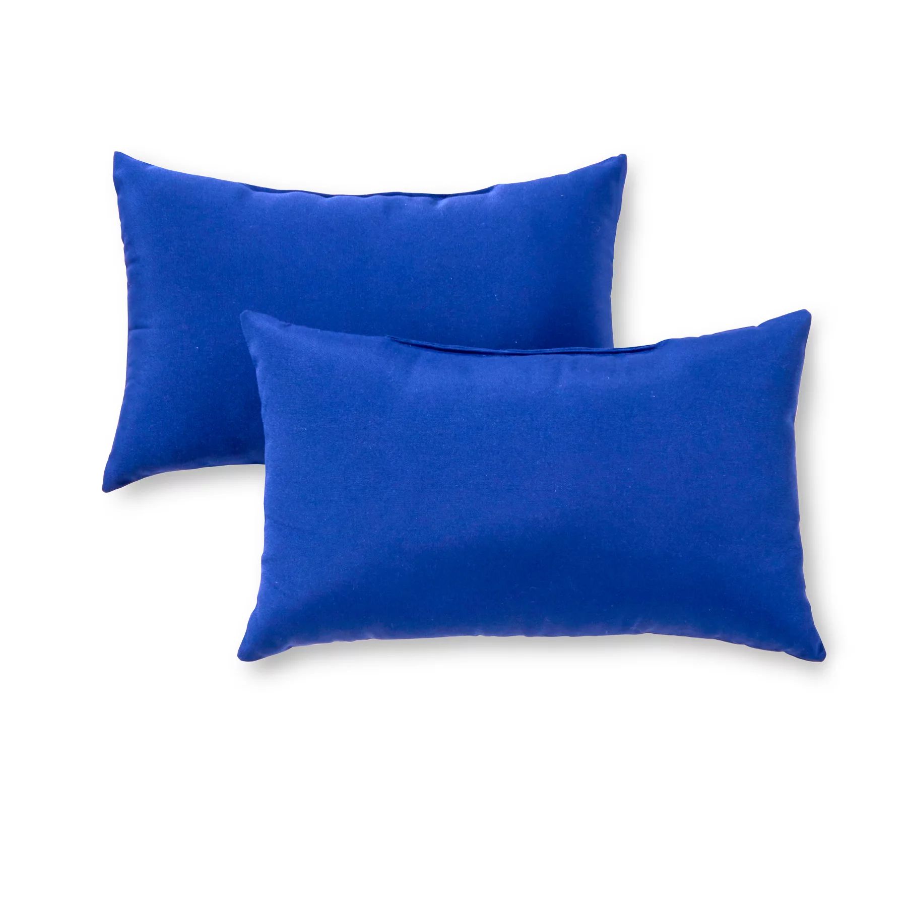 Greendale Home Fashions Solid Marine Blue Outdoor Rectangle Throw Pillow (2-pack) - Walmart.com | Walmart (US)