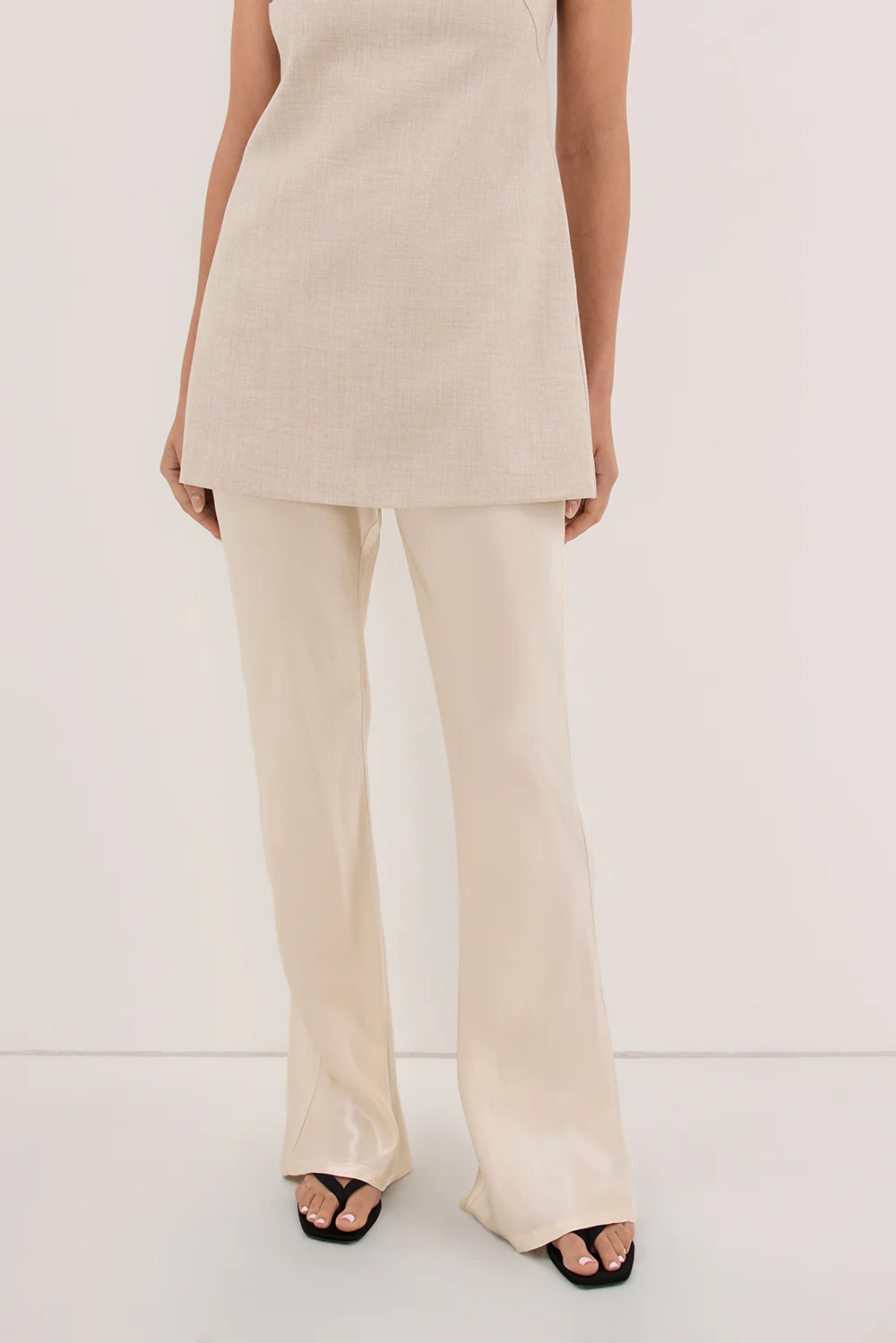 NIKKI CREAM SATIN BIAS PANT | DISSH