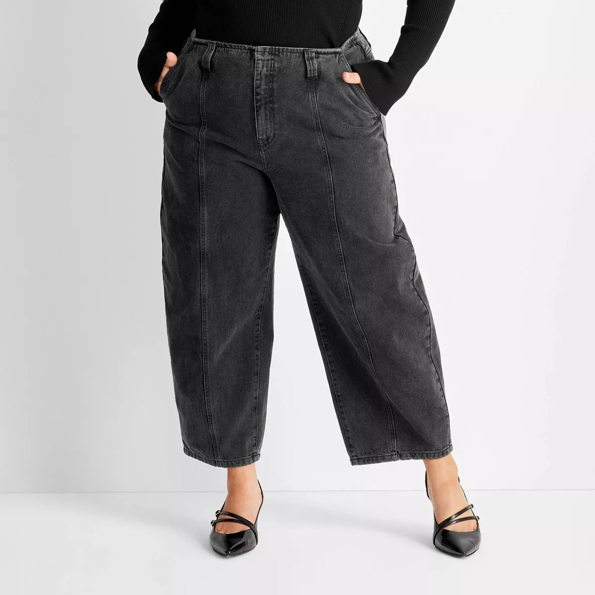 Women's Mid-Rise Barrel Leg Jeans - Future Collective | Target
