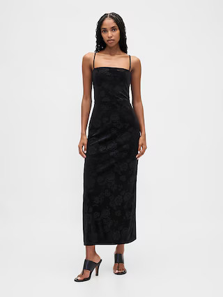 Velvet Square-Neck Maxi Dress | Gap (US)