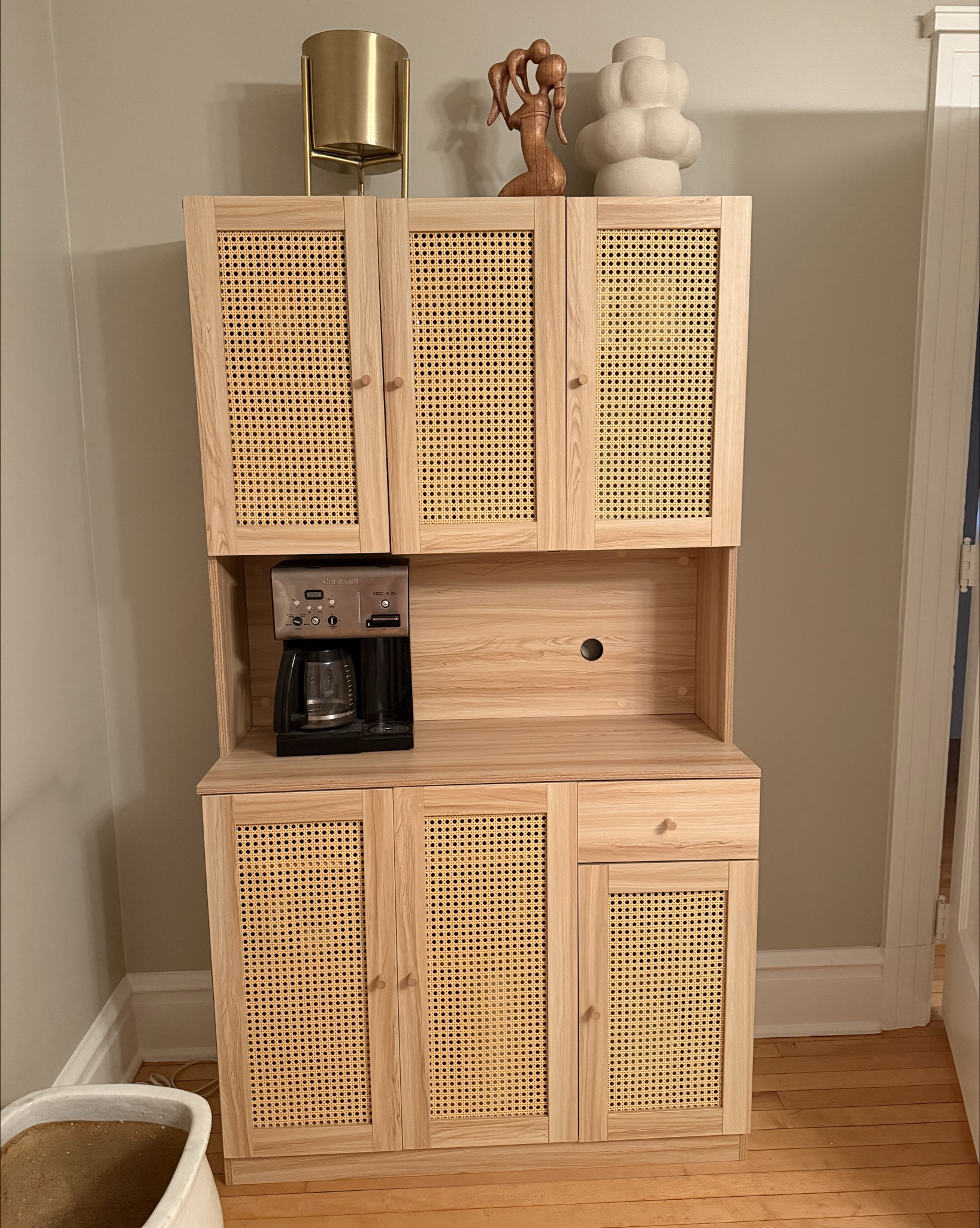 The perfect coffee/ tea  bar for my bedroom. Everything is concealer with the rattan doors which give a more cozy vibe. Soft close doors & lots of storage. Mine is sold out but I’ve tagged a few similar that I would also picked for my bedroom.

#LTKFamily #LTKU #LTKHome